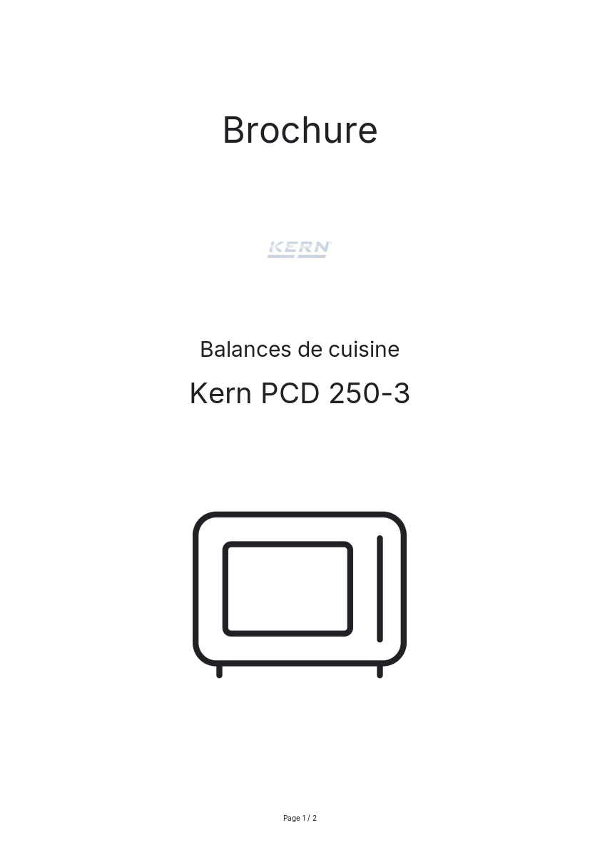 Image de la première page du manuel de l'appareil PCD 250-3