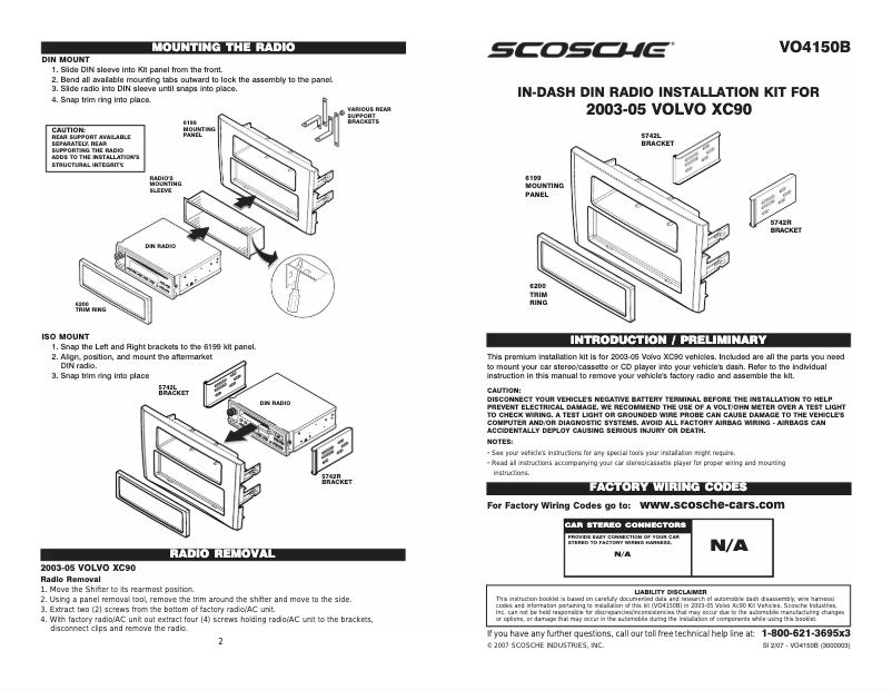Page 1 de la notice Manuel utilisateur Scosche VO4150B