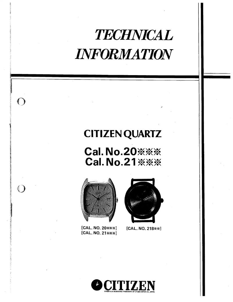 Page 1 de la notice Manuel utilisateur Citizen Cal 2000
