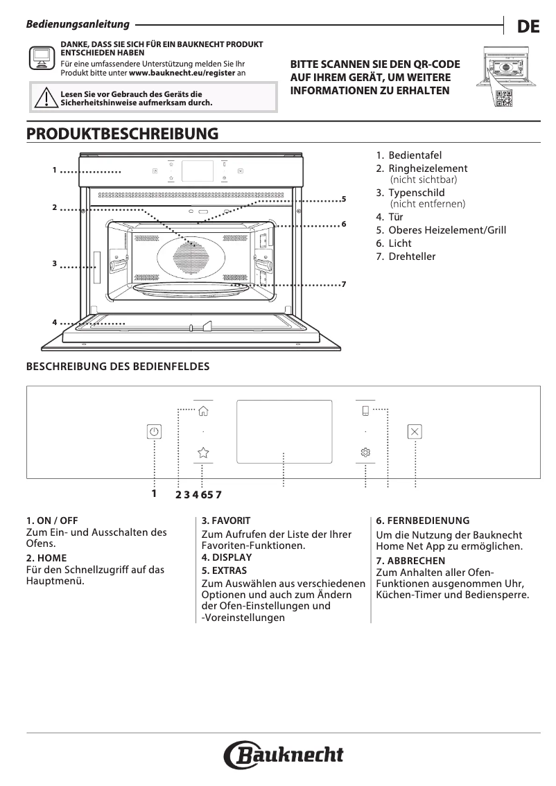 Page n°1 - Instructions de sécurité Bauknecht EMPK9 P645 PT