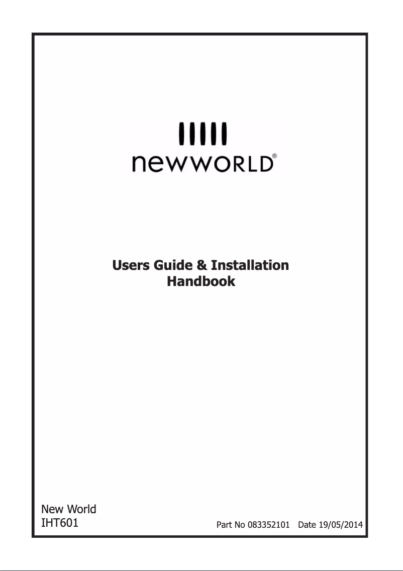 Page 1 de la notice Manuel utilisateur New World NWIHT601