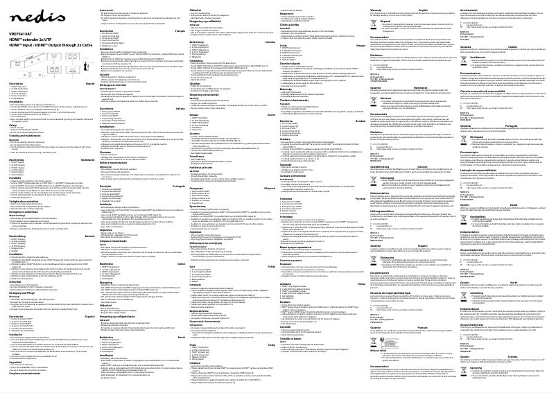 Page n°1 - Manuel utilisateur Nedis VREP3410AT