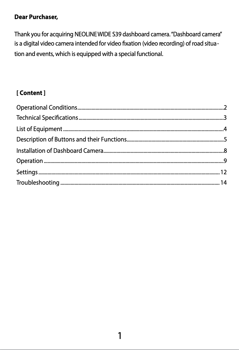 Page 1 de la notice Manuel utilisateur Neoline Wide S39