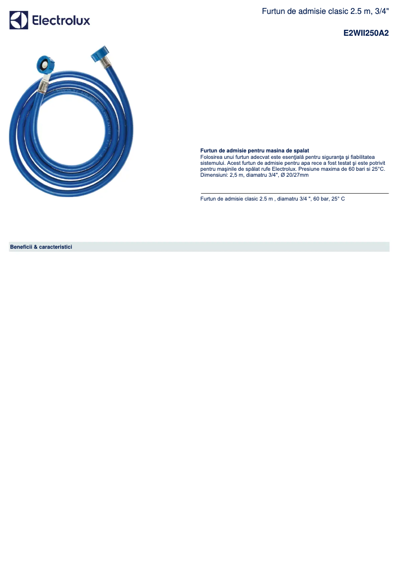 Page 1 de la notice Manuel utilisateur Electrolux E2WII250A2