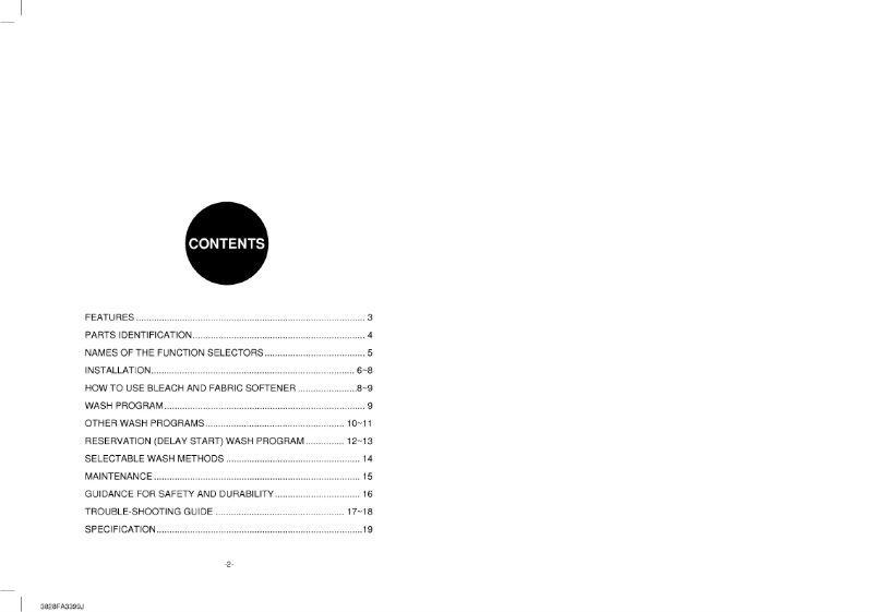 Page 1 de la notice Manuel utilisateur LG WF-90CB