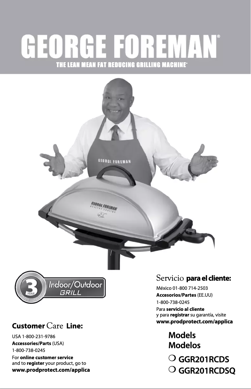 Page n°1 - Manuel utilisateur George Foreman GGR201RCDSQ