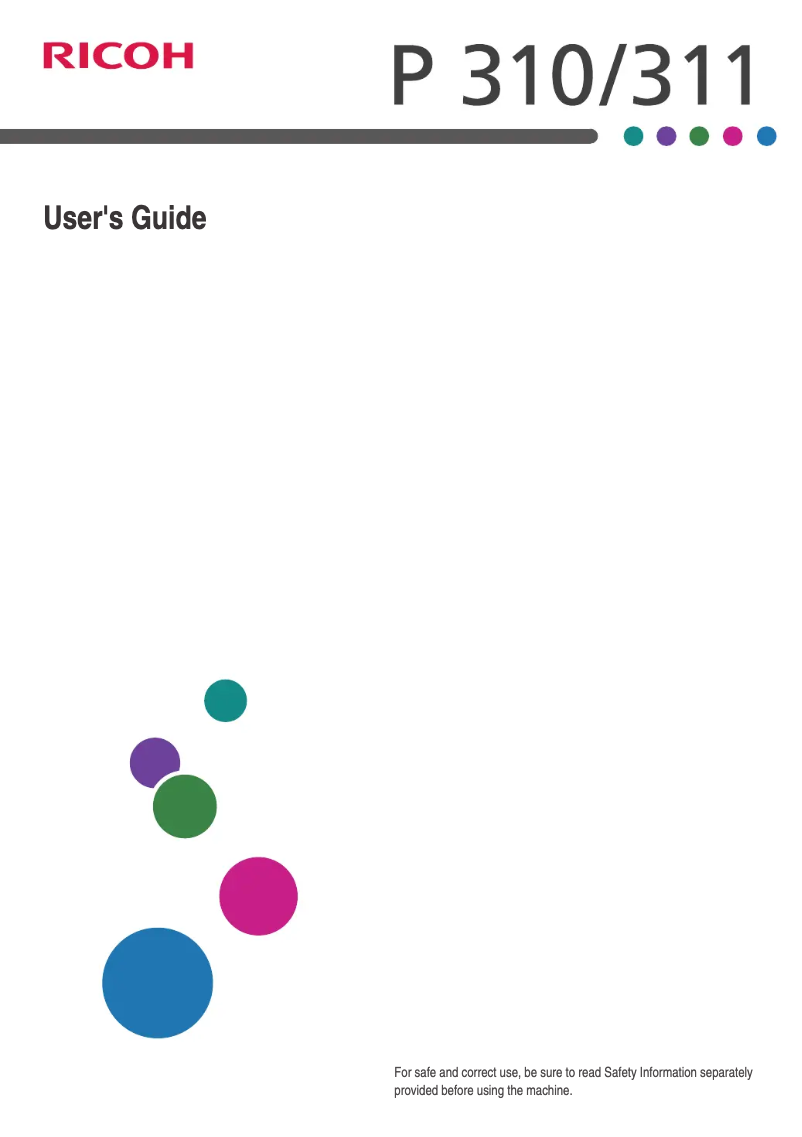 Page n°1 - Manuel utilisateur Ricoh P 310