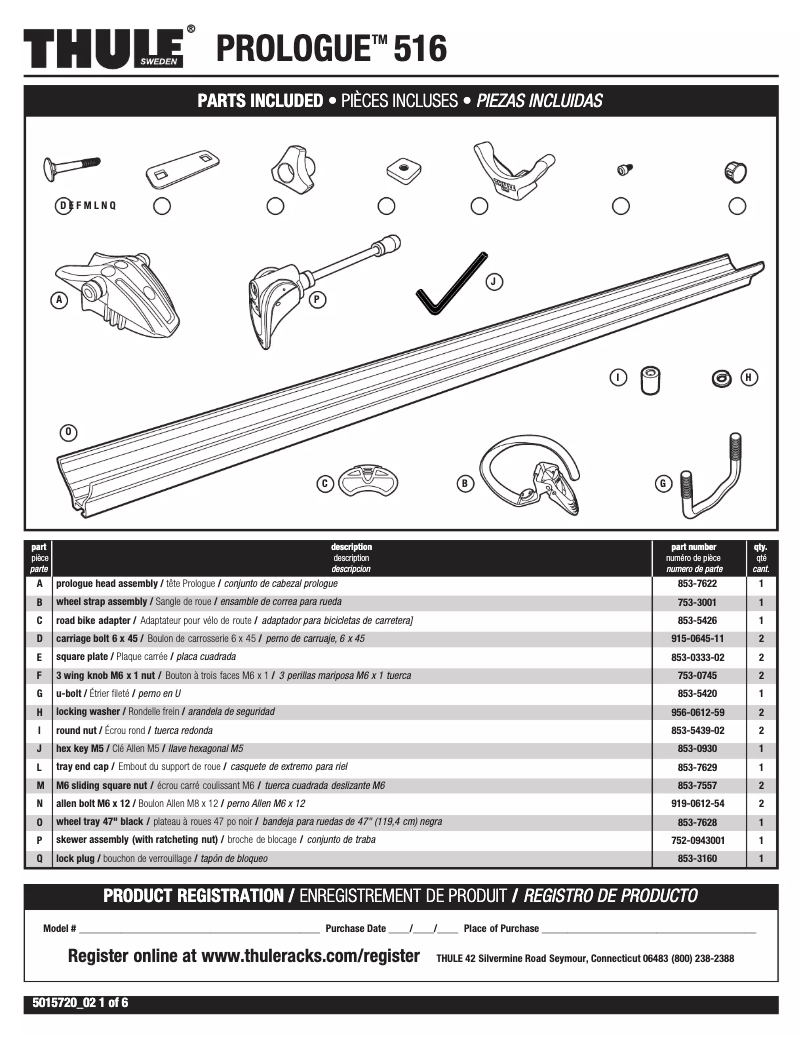 Image de la première page du manuel de l'appareil Prologue 516