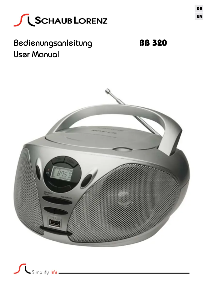 Page 1 de la notice Manuel utilisateur Schaub Lorenz BB 320