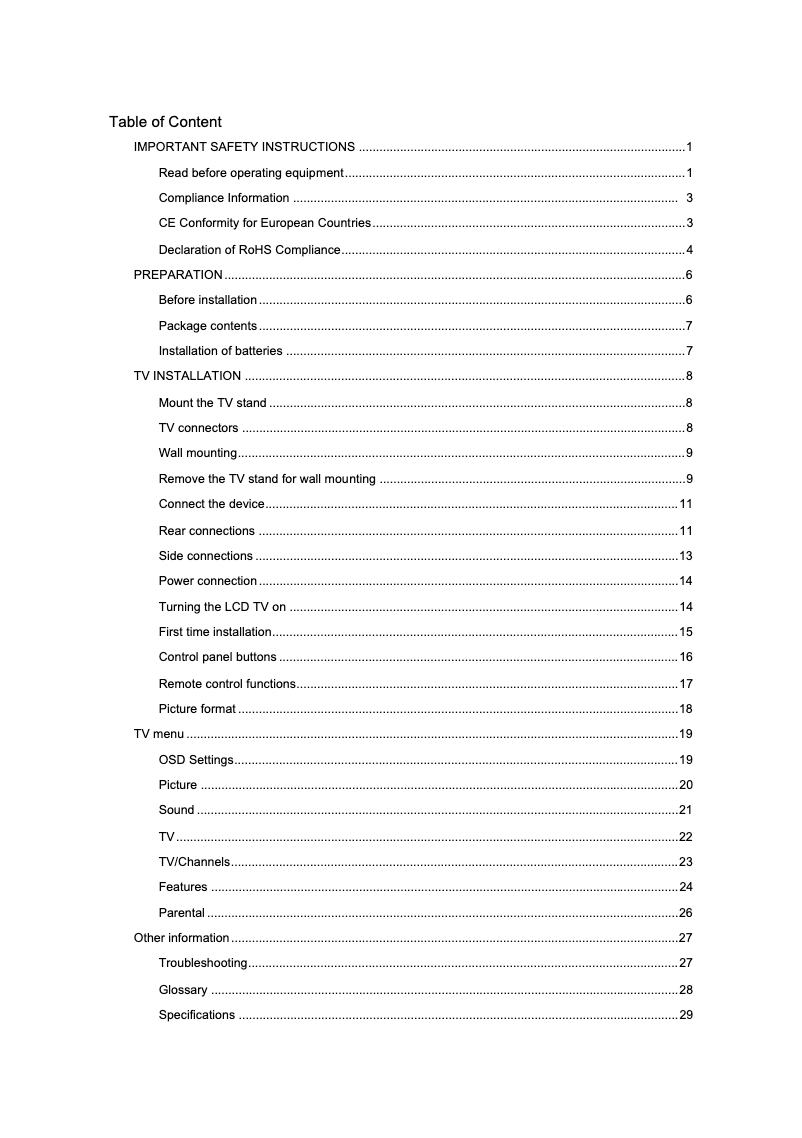 Page 1 de la notice Manuel utilisateur AOC L32HA91