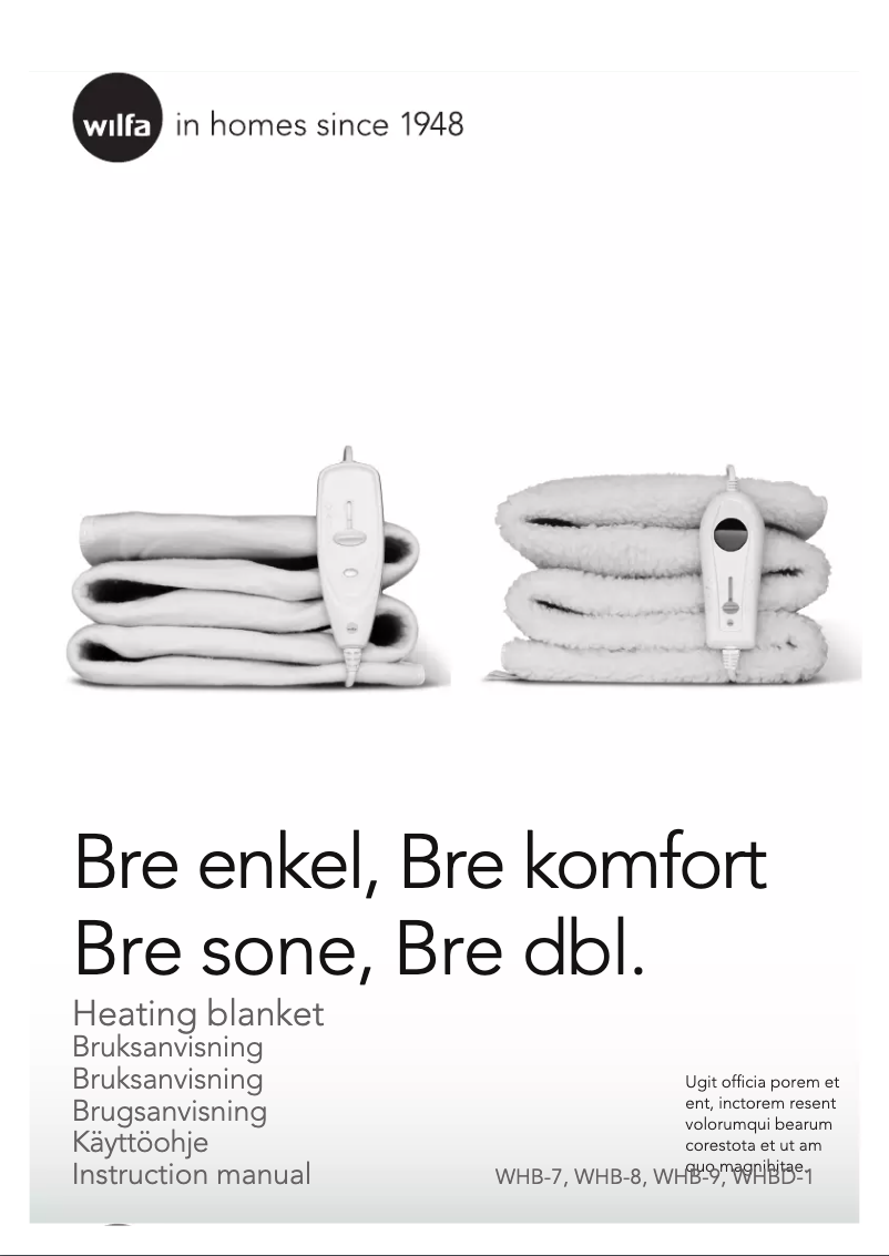 Page n°1 - Mode d'emploi Wilfa Bre WHBD-1