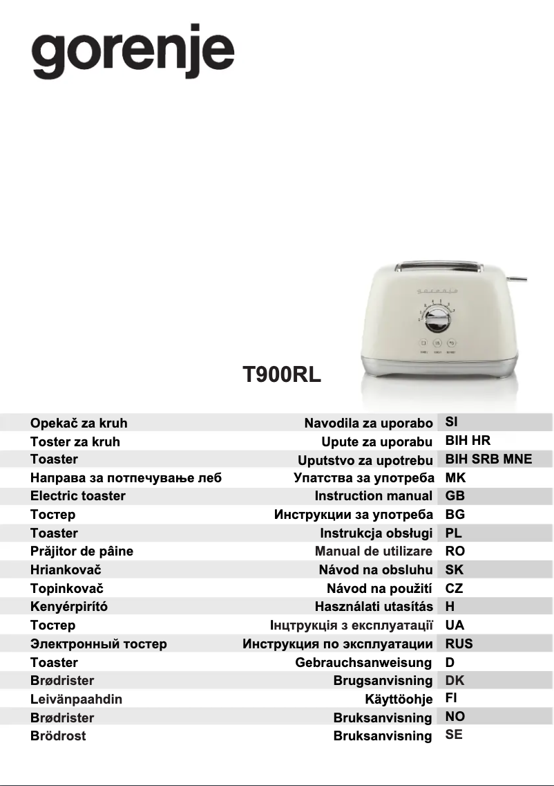 Página 1 del manual Manual de usuario Gorenje T900RL
