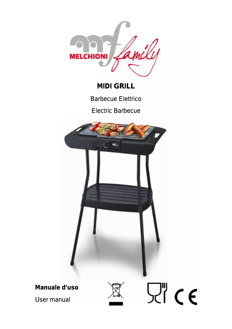 Page 1 de la notice Manuel utilisateur Melchioni MIDI GRILL