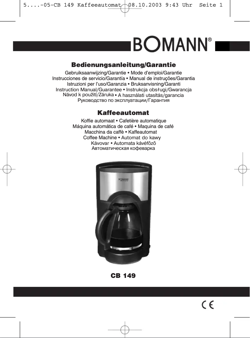 Page 1 de la notice Manuel utilisateur Bomann CB 149