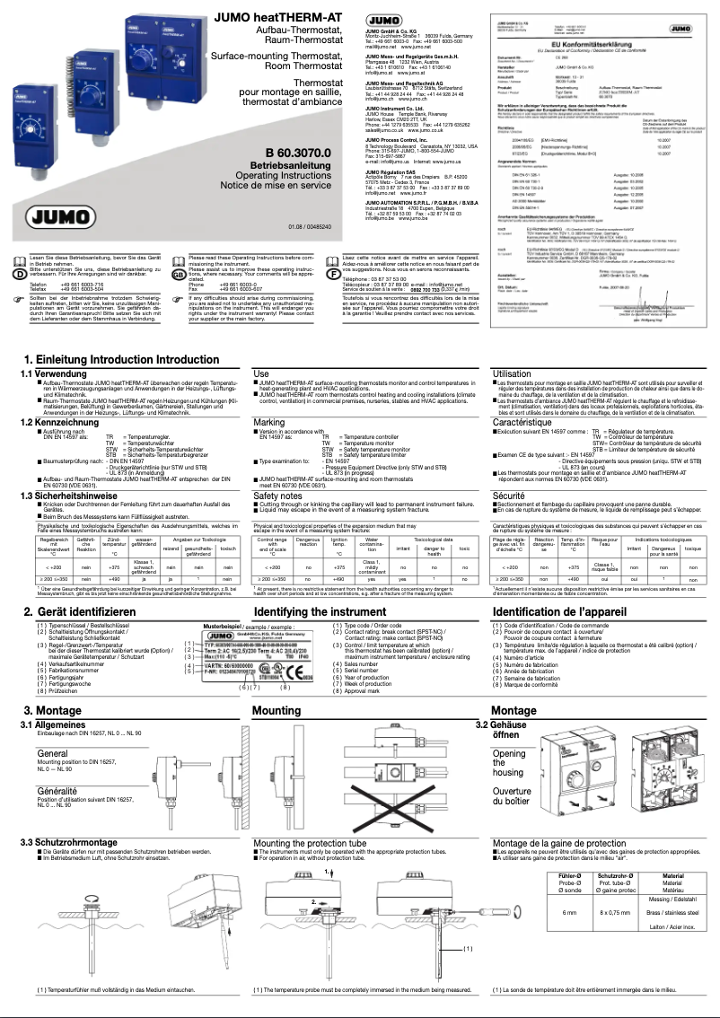 Page 1 de la notice Manuel utilisateur Jumo heatTHERM-AT
