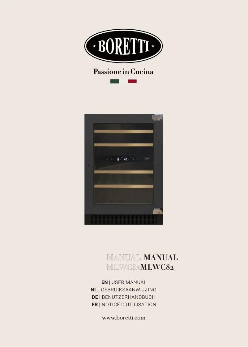 Page 1 de la notice Manuel utilisateur Boretti Milano MLWC82