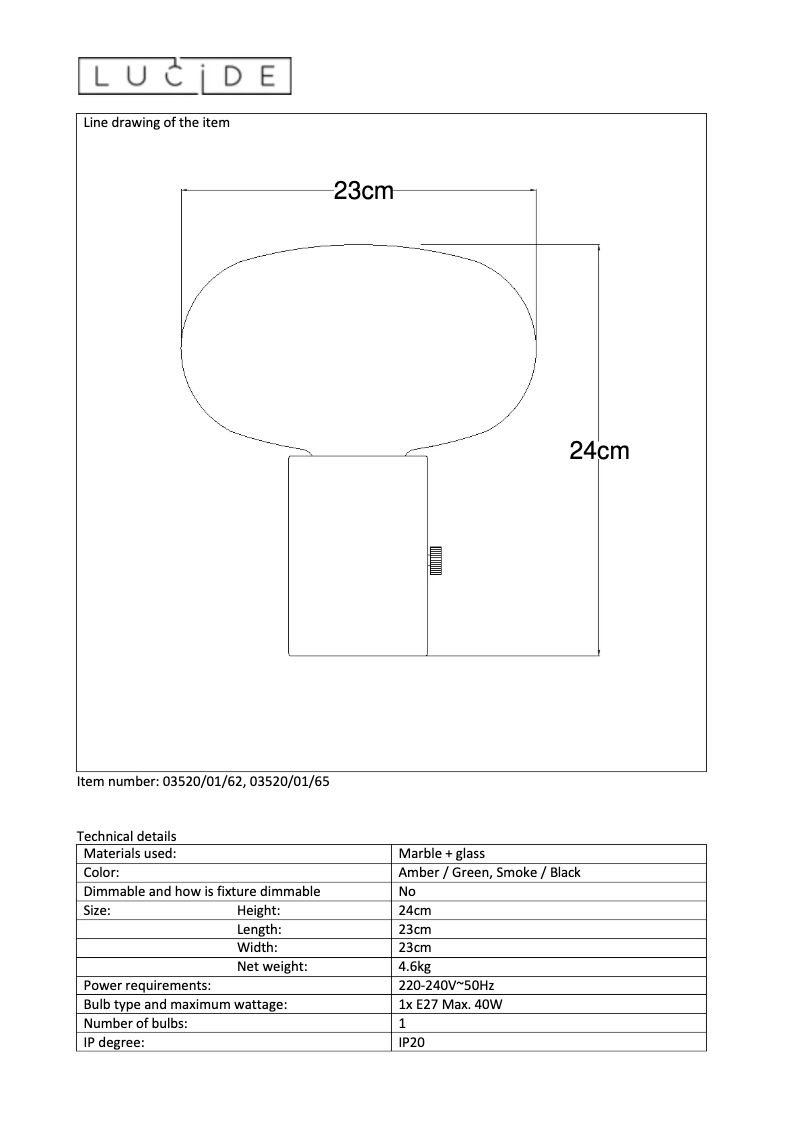Image de la première page du manuel de l'appareil Charlize