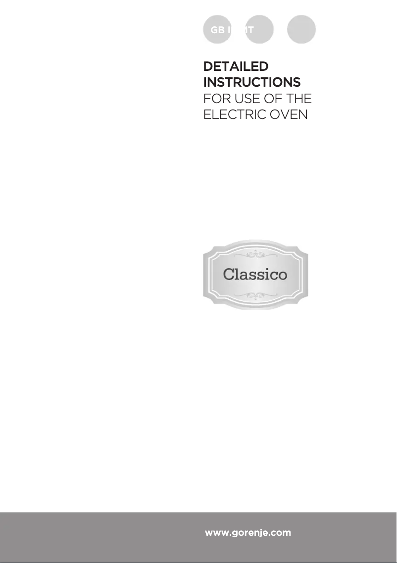 Page n°1 - Mode d'emploi Gorenje BO7732CLI