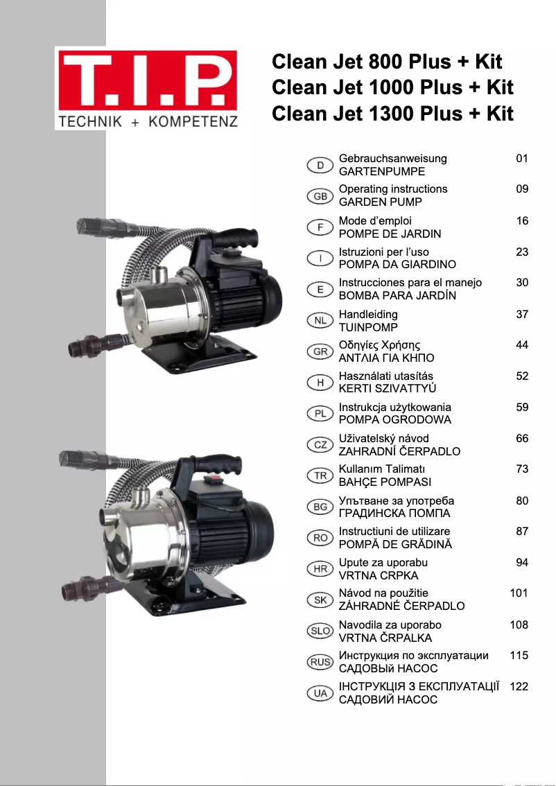 Image de la première page du manuel de l'appareil Clean Jet 800 Plus