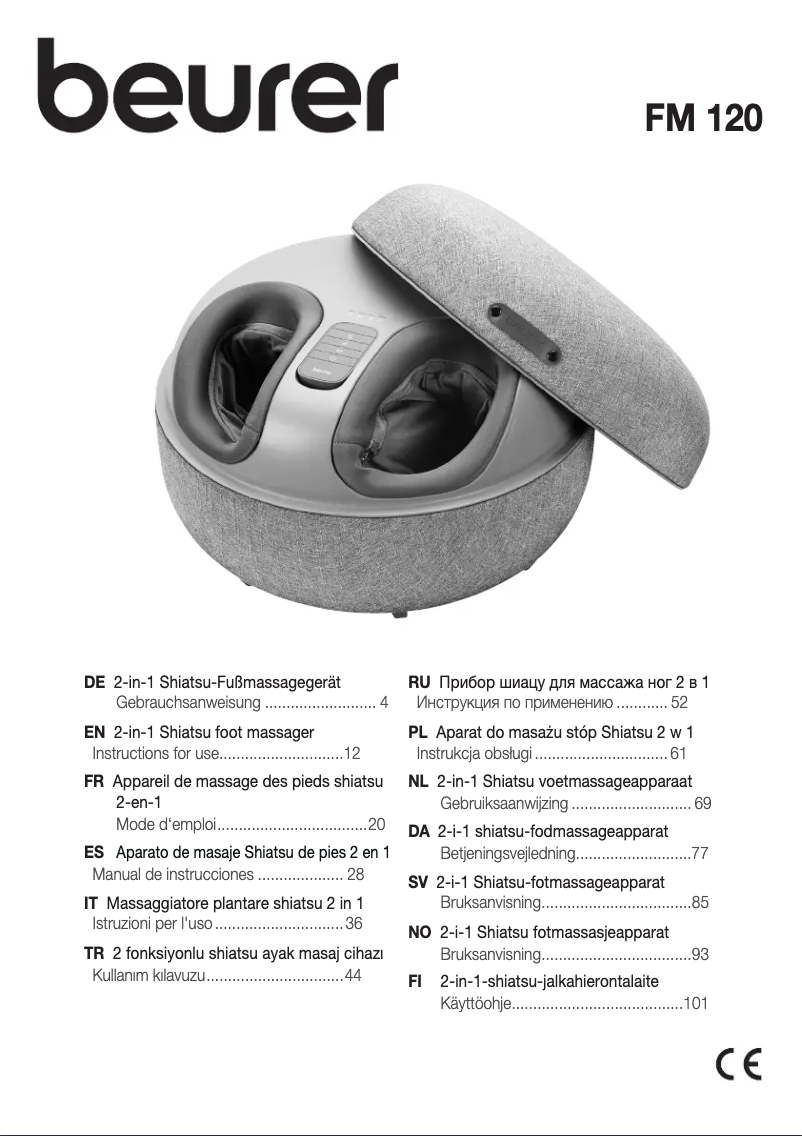 Page 1 de la notice Manuel utilisateur Beurer FM 120