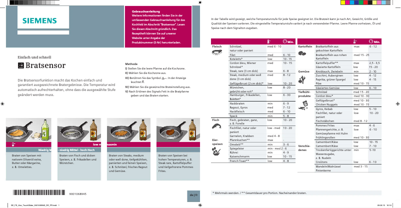 Page 1 de la notice Manuel utilisateur Siemens ED807FQ25E