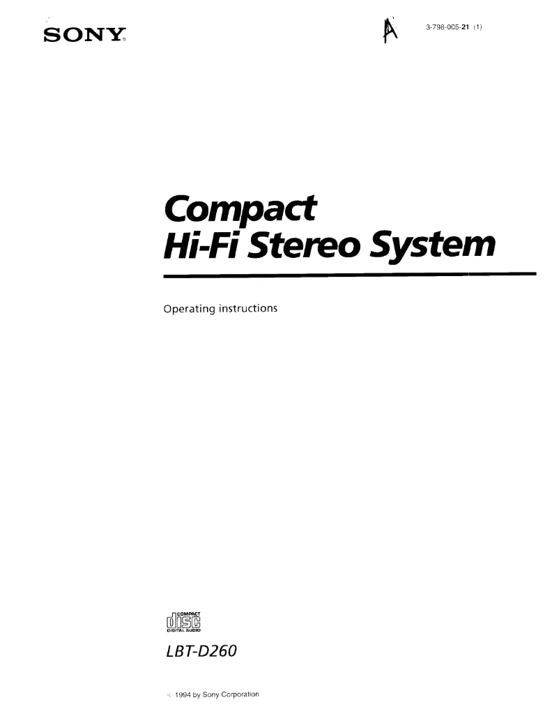Página 1 del manual Manual de usuario Sony LBT-D260