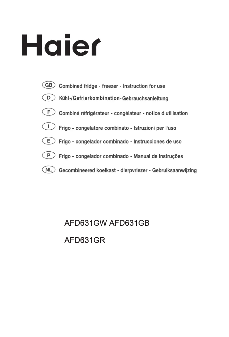 Page n°1 - Manuel utilisateur Haier AFD631GB