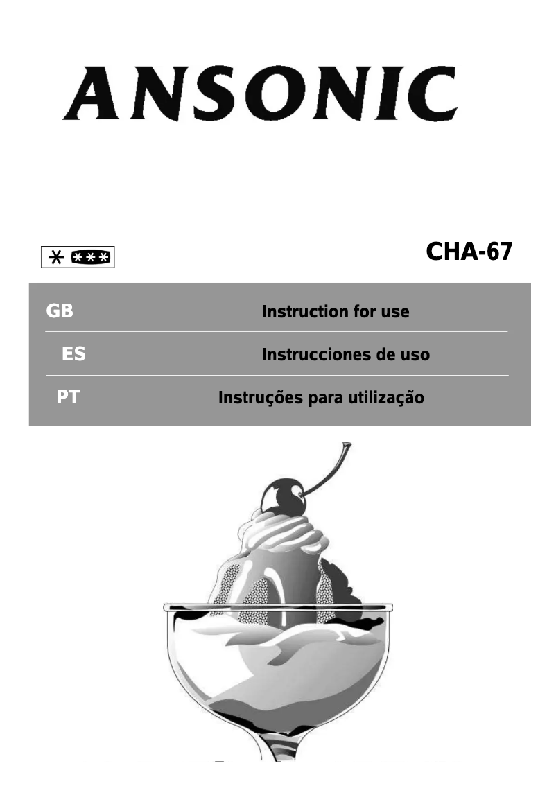 Page n°1 - Manuel utilisateur Ansonic CHA 67