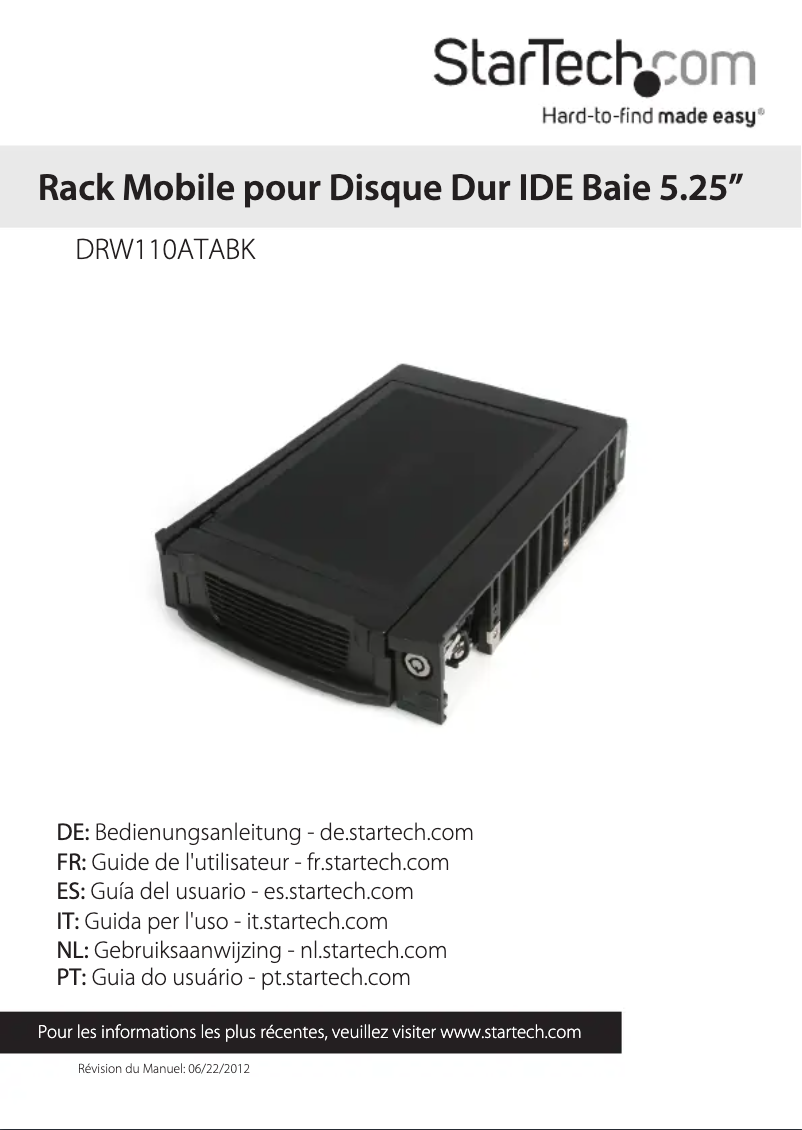 Page 1 de la notice Manuel utilisateur StarTech.com DRW110ATABK