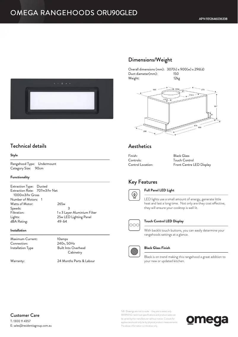Image de la première page du manuel de l'appareil ORU90GLED