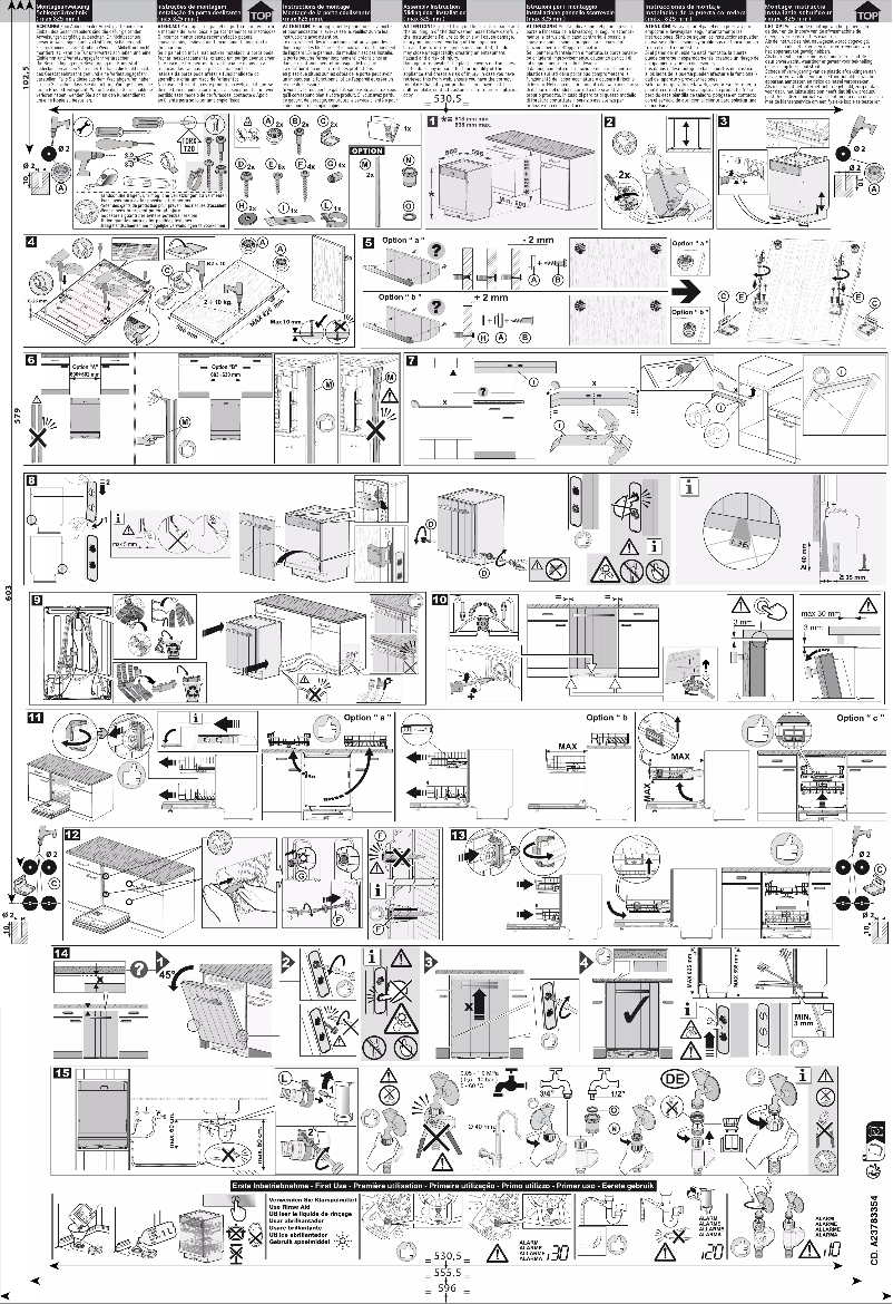 Page n°1 - Guide d'installation AEG FSE75768P
