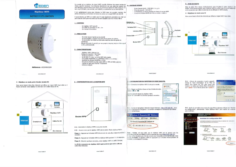 Page 1 de la notice Manuel utilisateur Heden ACCHRW300M