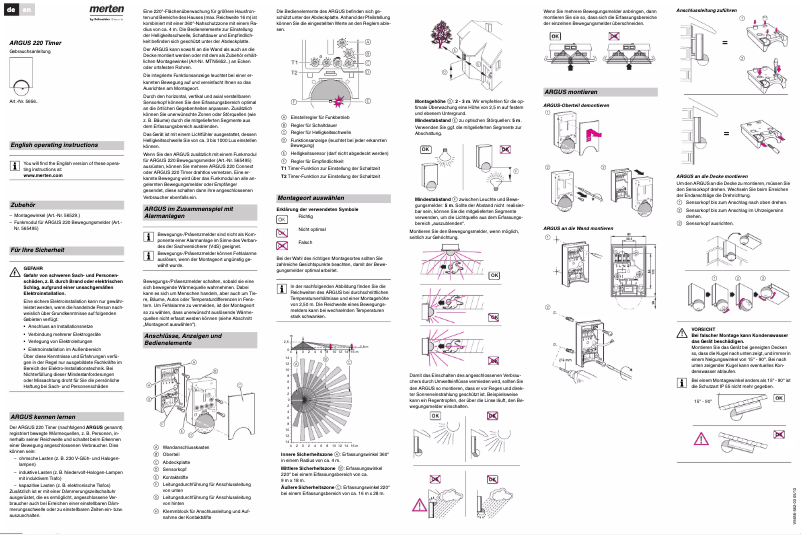 Image de la première page du manuel de l'appareil ARGUS 220 Timer