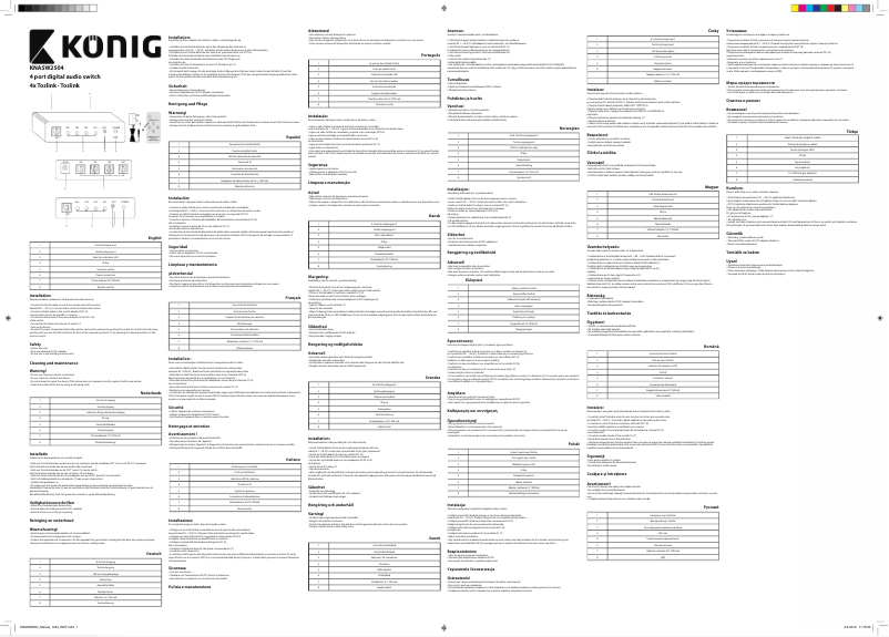 Page 1 de la notice Manuel utilisateur Konig KNASW2504
