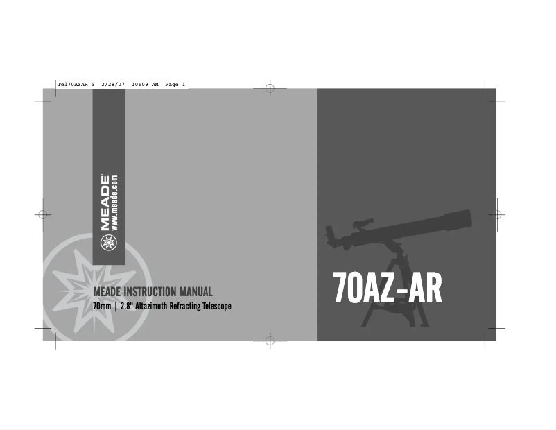 Page n°1 - Manuel utilisateur Meade 70AZ-AR