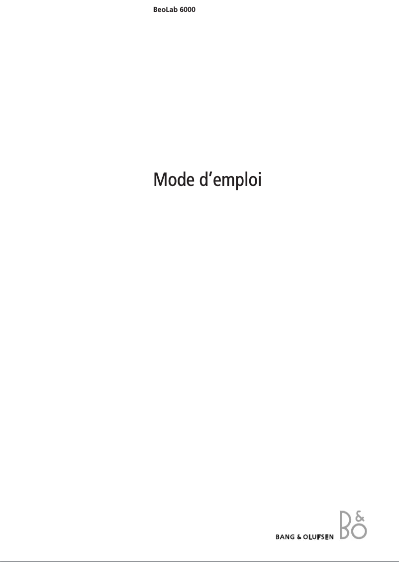 First page image of the manual for BeoLab 6000