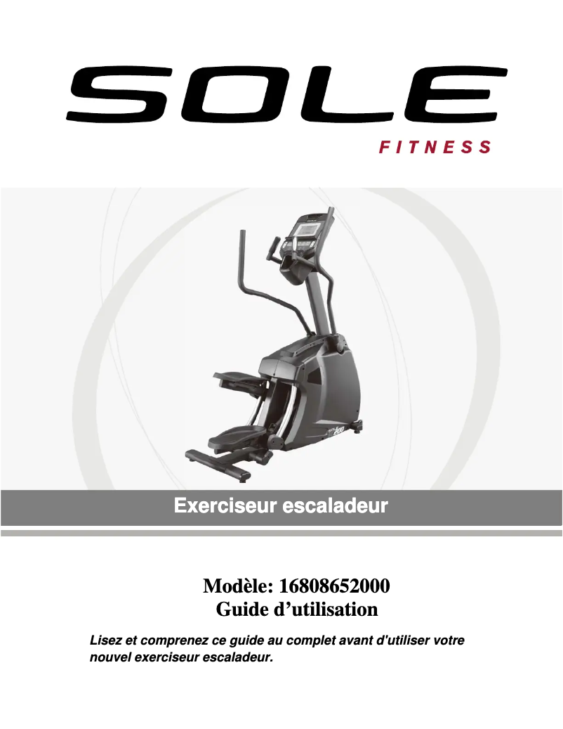 Page 1 de la notice Manuel utilisateur Sole Fitness SC200