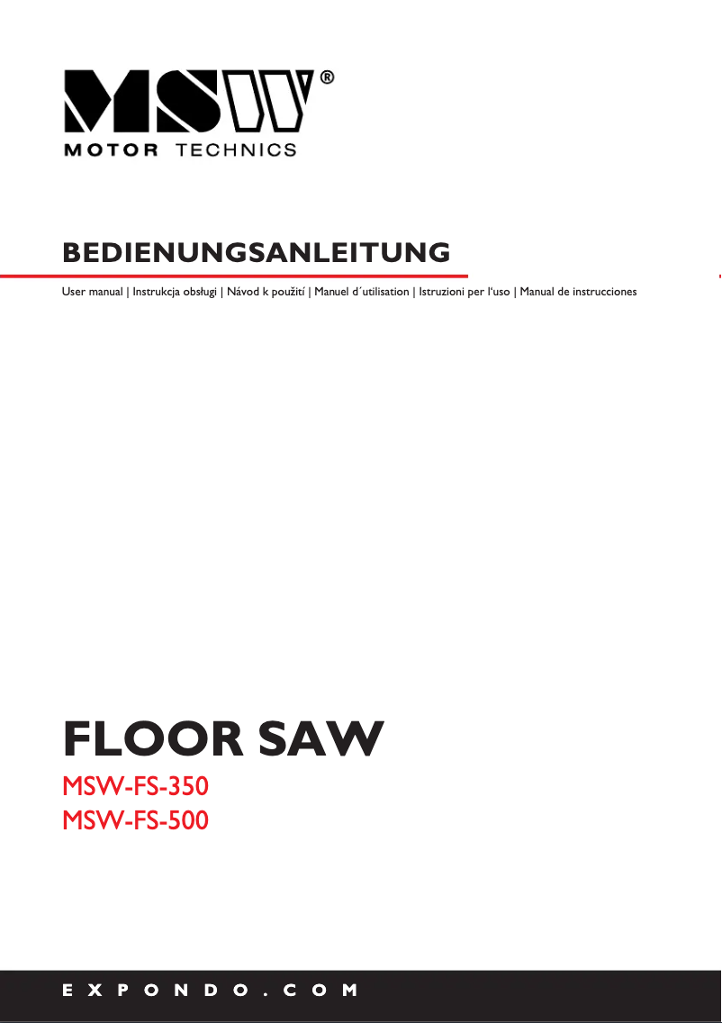 Page n°1 - Manuel utilisateur MSW MSW-FS-500