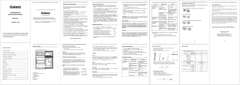 Page n°1 - Manuel utilisateur Galanz GLR31TBKER