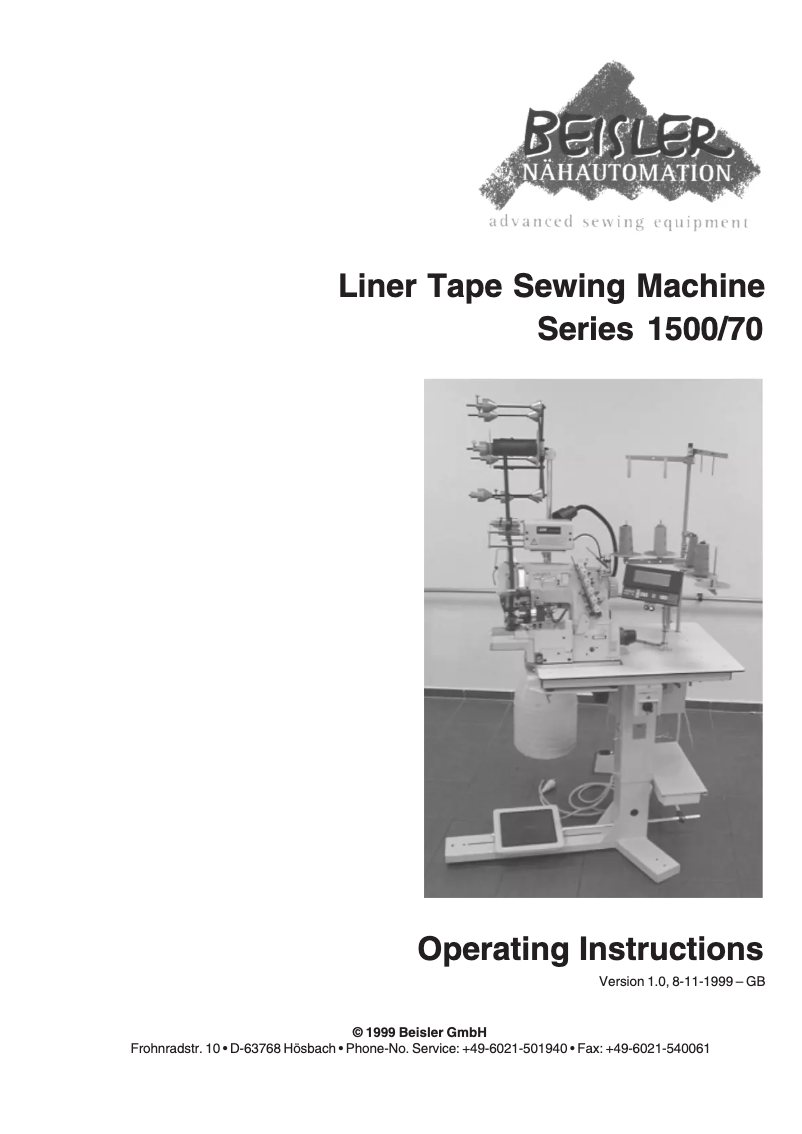 Page n°1 - Manuel utilisateur Dürkopp Adler 1500-70