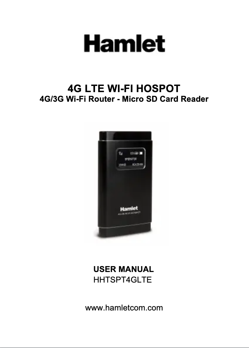 Page n°1 - Manuel utilisateur Hamlet HHTSPT4GLTE