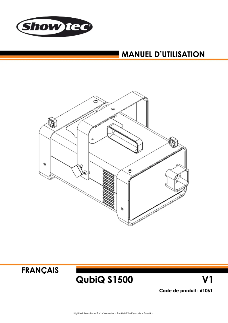 Image de la première page du manuel de l'appareil QubiQ S1500