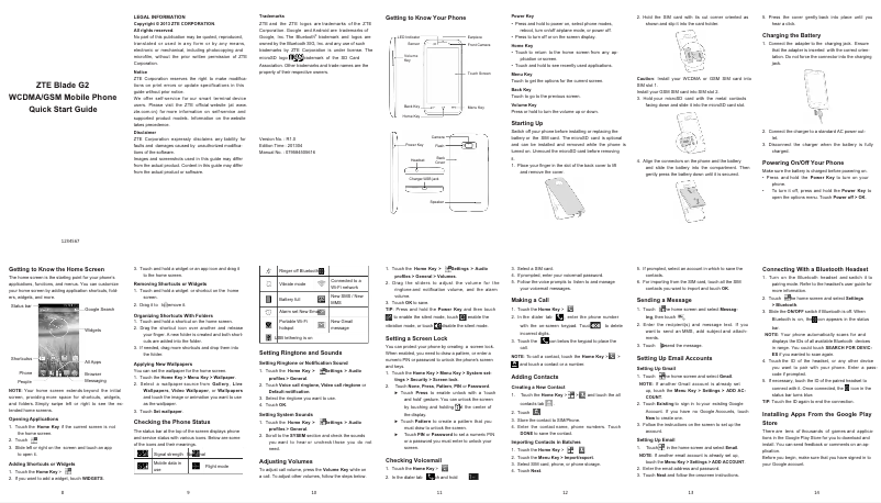 Image de la première page du manuel de l'appareil Blade G2