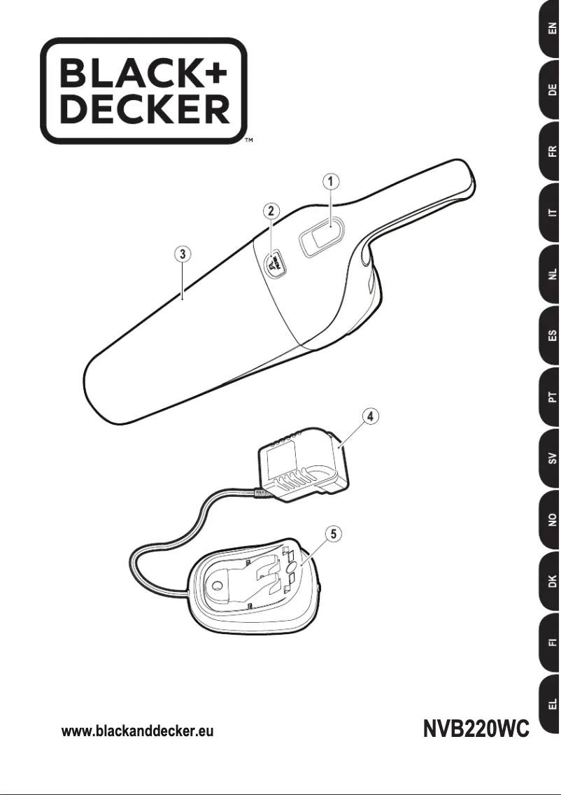 Page 1 de la notice Manuel utilisateur Black & Decker Dustbuster NVB220WC