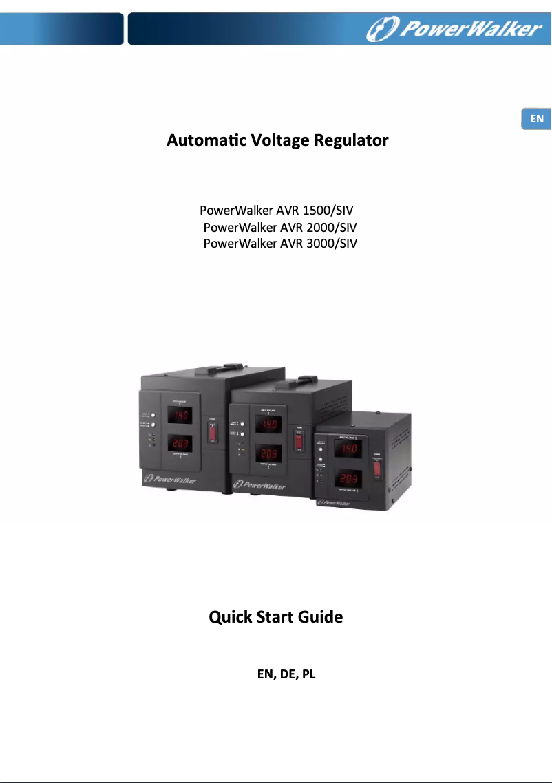 Page n°1 - Manuel utilisateur BlueWalker AVR 1500 SIV FR