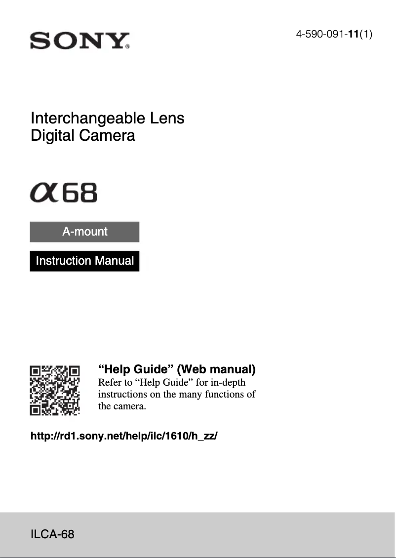 Image de la première page du manuel de l'appareil ALPHA 6