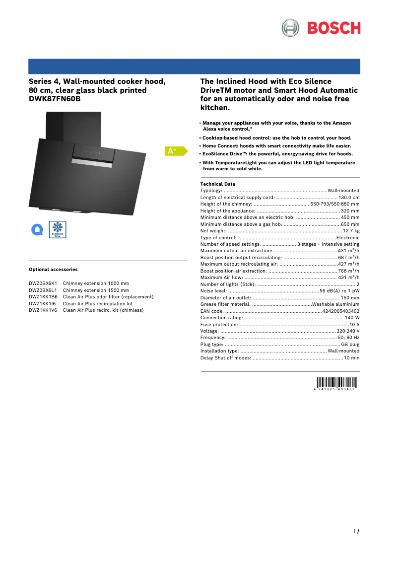 Imagen de la primera página del manual del dispositivo DWK87FN60B