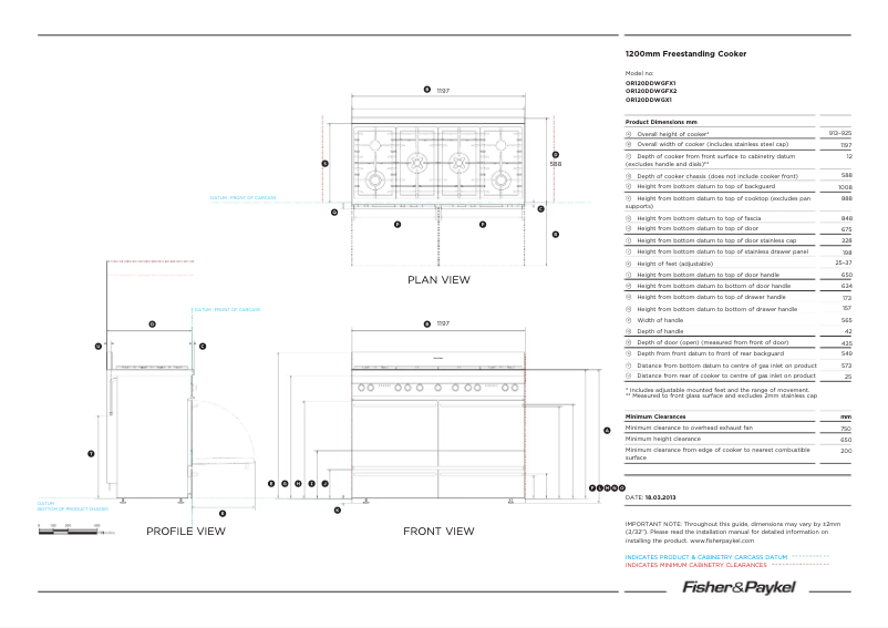 Image de la première page du manuel de l'appareil OR120DDWGX2