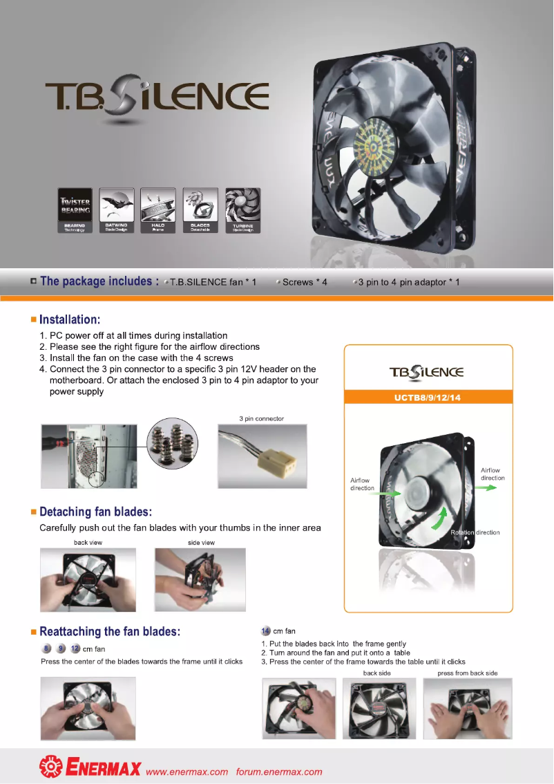 Image de la première page du manuel de l'appareil T.B.Silence