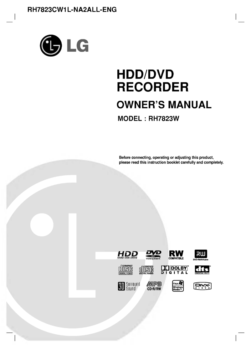 Image de la première page du manuel de l'appareil RH7823CW